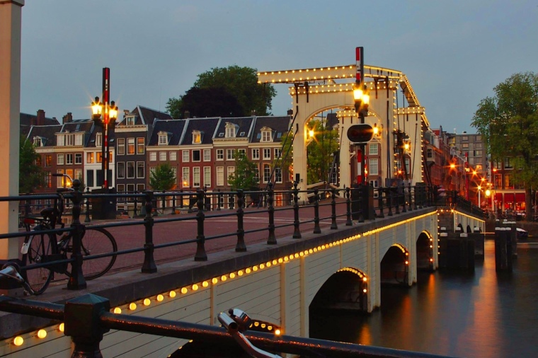 LED Lights on the Magere Brug Amsterdam