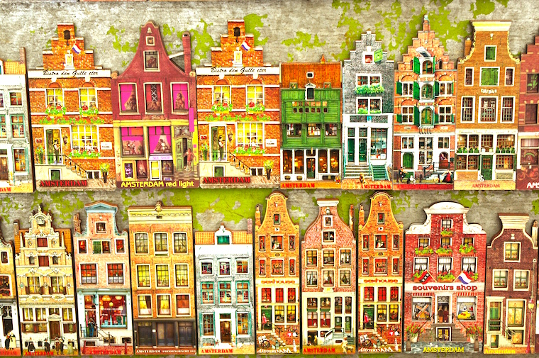 Amsterdam canal house fridge magnets