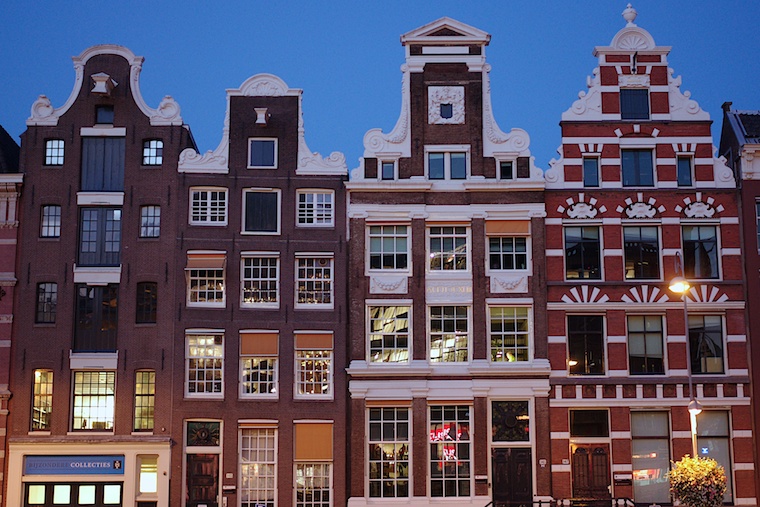 Canal houses with Neck Gables at Oude Turfmarkt 141-147 Rokin Amsterdam