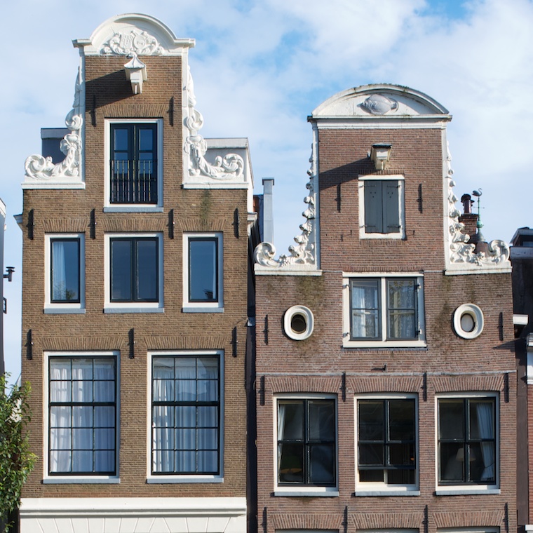 Canal Houses with Neck Gables at Herengracht 14 Amsterdam