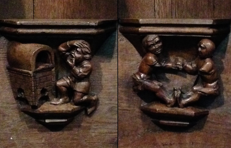 two of the misericords in amsterdam oude kerk