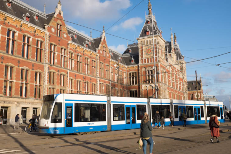 Amsterdam Central Trams